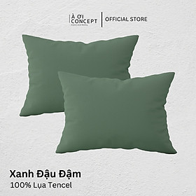 Vỏ Gối Nằm Lụa Tencel 60s Size 35x50 cm Cao Cấp À Ơi Concept Màu Trơn