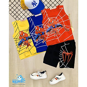 GIÁ TẬN XƯỞNG Bộ ĐÒ quần áo cho trẻ em in hình spider-Man người nhện siêu ngầu cho bé trai từ 8kg đến 25kg