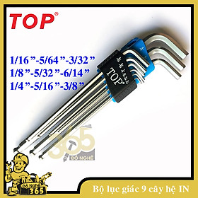 Mua Bộ lục giác 9 cây hệ Inch 1/16  - 3/8  Top