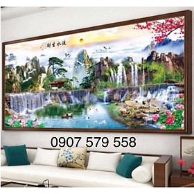 Mua CHỈ LỤA THÊU KÍN - Tranh thêu chữ thập Lưu thủy sinh tài  CHƯA THÊU