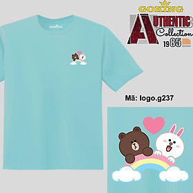 Gấu và Thỏ, mã logo.g237. Áo thun nam nữ in logo đẹp, form unisex. Áo phông GOKING hàng hiệu, quà tặng cao cấp cho gia đình, cặp đôi, lớp nhóm, doanh nghiệp