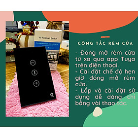 Công tắc cảm ứng thông minh Evismart điều khiển đóng mở rèm cửa từ xa sử dụng sóng wifi dùng qua app smartphone