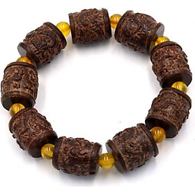 Vòng tay trụ rồng gỗ đàn hương TRNCS3 