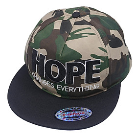 Nón kết Snapback Hiphop thêu chữ Hope họa tiết sọc rằn ri phong cách năng động cá tính, thiết kế mỏ bằng độc đáo - Hạnh Dương