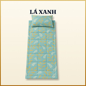 Combo nệm ngủ trưa văn phòng cao cấp A 80x190cm + 1 gối hơi 35 x 50 cm - tặng kèm 1 vỏ gối cotton poly cùng màu