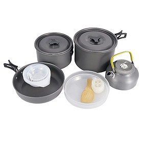 Outdoor Camping Pot Set 5-6 Person Aluminium Alloy Cookware Utensil