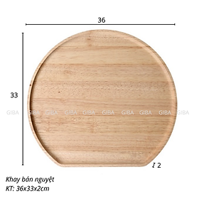 Mua Khay gỗ hình tròn bán nguyệt dùng để decor trang trí đựng thức ăn