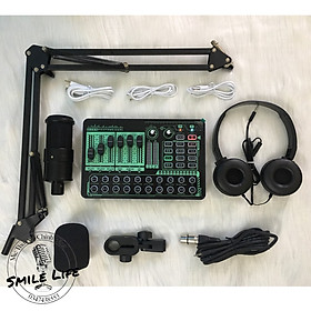 Mua Micro Thu Âm Livestream Mic SD 203 Sound card H9 pro 2021 autotune bluetooth Chân kẹp Tai nghe chụp