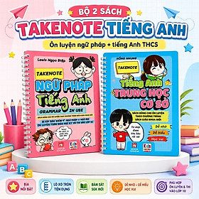 Sách combo 2 quyển takenote tiếng anh trung học cơ sở, ngữ pháp tiếng anh - VT