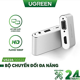 Mua Bộ chuyển đổi đa năng UGREEN US228 Lightning  Micro USB  Type-C sang HDMI và VGA- Hàng chính hãng