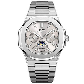 Đồng hồ nam chính hãng I&W CARNIVAL 55886G-3 mặt xám size mặt 42mm,kính sapphire ,chống nước 50m,dây thép không gỉ