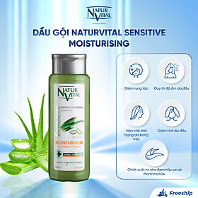 Dầu gội NaturVital Sensitive Moisturising Shampoo Chiết Xuất Nha Đam Giúp Hỗ Trợ Giảm Rụng, Dưỡng Ẩm & Nuôi Dưỡng Tóc Khô, Ngăn ngừa Tình Trạng Khô Da Đầu (300ml)