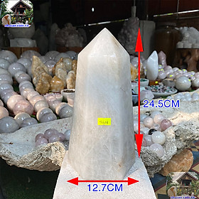 Trụ lục giác thạch anh trắng nguyên khối trấn trạch-4.26kg (KT: 24.5 x 12.7 (cm)-T614