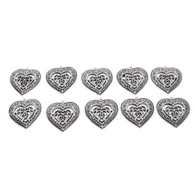 10Pcs Love Heart Charms Pendants Beads Retro Charms Pendants for Crafting, Jewelry Findings Making Accessory for DIY Necklace Bracelet