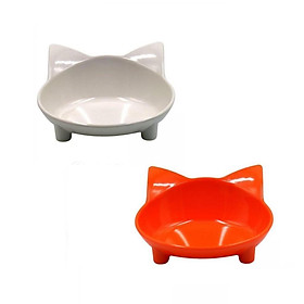 2pcs Pet Food Bowl Cat Ears Shaped Food Water Bowl Feeder Dish for Dogs Cats
