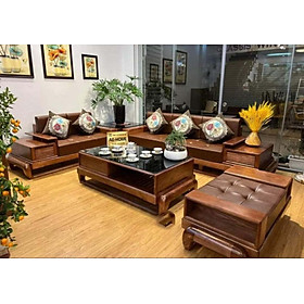 Mua Bộ bàn ghế phòng khách  sofa 2 văng lớn chân đùi gà gỗ sồi G003  - Đồ Gỗ Mạnh Hùng