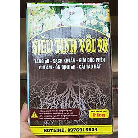 Mua TINH VÔI SIÊU SÁT KHUẨN 98% 1kg (tăng PH -sát khuẩn cao) gói 1kg