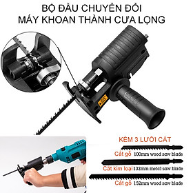 Bộ chuyển đổi máy khoan thành cưa lọng đa năng kèm theo 3 lưỡi - FROOD