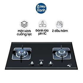 Mua Bếp gas âm 2 gas Malloca AS 9602B - Mâm đốt Sabaf - Hàng chính hãng