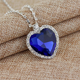 Crystal Pendant Necklace Titanic Heart Of The Ocean Necklace Valentines Gift