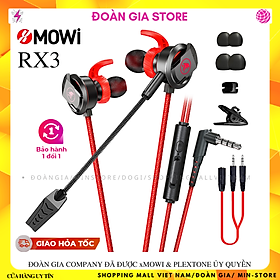 Mua Tai nghe gaming có dây chơi game xMOWi RX3 có thể tháo rời và tích hợp micro dài kèm chuẩn kết nối 3.5mm tiện dụng (Bản quốc tế  hàng nhập khẩu chính hãng  Màu Đỏ  Tặng Găng Gaming)