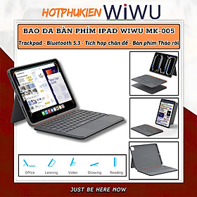 Case bao da bàn phím bluetooth V5.3 tích hợp trackpad / touchpad hiệu WIWU WM005 cho iPad Pro 11 13 inch M4 Pro 11 2020/21/22 Air 4/5/6/7 Gen 7 8 9 10.2 inch 10.5 inch - Bàn phím từ tính nam châm tháo rời, tích hợp giá đỡ - Hàng nhập khẩu - Pro 13" M4 2024
