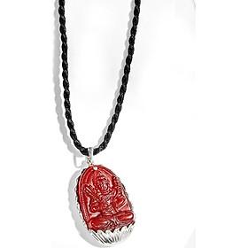 Mặt dây chuyền phật bản mệnh tuổi Sửu Dần Hư không tạng bồ tát đá mã não đỏ