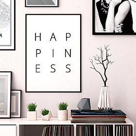 Tranh in cao cấp | Typograpy-HAPPINESS Printable Art, Typography Poster 12 , tranh canvas giá rẻ