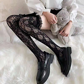 Tất lưới phong cách Lolita hoạ tiết độc đáo cá tính hàng Quảng Châu cao cấp