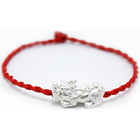 Vòng tay phong thủy mix tỳ hưu bạc 925 CD5 - BU vòng chỉ đỏ may mắn tỳ hưu vòng phong thủy cho nam và nữ