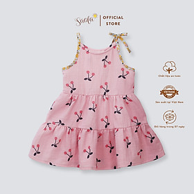 Đầm Muslin Hai Tầng Cột Dây Bên Vai Cho Bé Gái - NELI DRESS - DRM035 - SAOLA KIDS CLOTHING