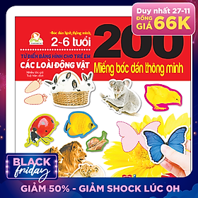 200 Miếng Bóc Dán Thông Minh - Các Loài Động Vật (Tái Bản 2018)