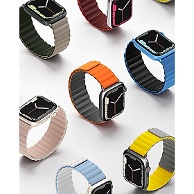 Dây đeo UNIQ Revix Reversible Magnetic Silicone Strap (42/44/45mm) dành cho Apple Watch 1~8/ SE Hàng Chính Hãng