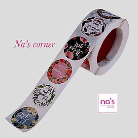100 Tem nhãn dán cảm ơn thank you 2.5cm 3.8cm dán keo sẵn