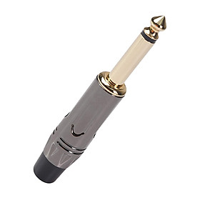 6.35mm Mono Plug Audio Connector Gold Plated Soldering Jack Zinc Alloy Shell for Speaker