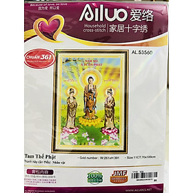 Mua Tranh thêu chữ thập Tam thế phật kích thước 70 x 100 cm  tranh 3D