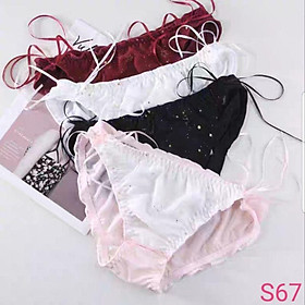 Combo 5 Quần Lót Nữ Lụa Tơ Công Chúa S67 – Mềm Mịn, Họa Tiết Ngôi Sao, Dây Rút