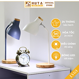 Đèn Học Để Bàn Đế Gỗ HUTA LVG1 Chống Cận, Vintage, Decor Trang Trí Bàn Học Bàn Làm Việc, Bóng Đèn Led Đổi Màu Tiết Kiệm  Điện