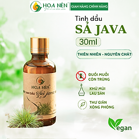 Tinh dầu sả java 30ml - Hoa Nén - Khử mùi, đuổi muỗi côn trùng, lau sàn sạch khuẩn