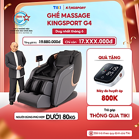 Ghế massage KINGSPORT Standard G4 con lăn di chuyển cổ vai, thiết kế hiện đại 2024, túi khí massage tay dài