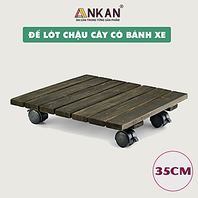 Mua Kệ Để Chậu Cây Có Bánh Xe Cỡ Lớn 35cm Màu Xám Đen Dùng Để Để Chậu Cây - Chậu Hoa Thuận Tiện Di Chuyển