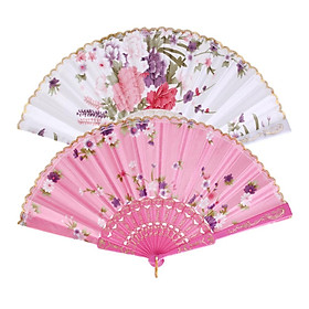 Sweet Style Folding Fan Rose White And Pink for Dancing Cosplay Home Party