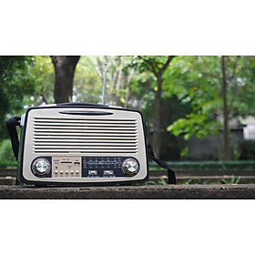 Mua Đài FM Bluetooth MD-1700BT - Loa bluetooth kết hợp đài radio 4 băng tần FM  AM  SW1  SW2 - Phong cách cổ điển vintage - Vỏ gỗ sang trọng  bass trầm ấm - Đầy đủ kết nối Bluetooth  AUX  USB  SD card