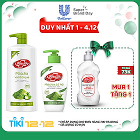 Combo Lifebuoy Sữa Tắm Matcha Và Khổ Qua (850g) + Nước Rửa Tay Matcha Và Nha Đam (180g)