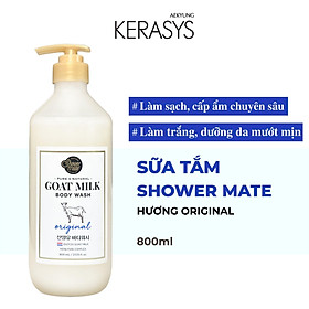 Sữa tắm cao cấp Hàn Quốc Aekyung Showermate Goatmilk Original (Dưỡng ẩm, trắng da - Hương phấn) 800ml
