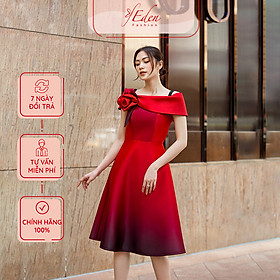 Đầm Dự Tiệc Thời Trang Eden Dáng Xòe Bẹt Vai - D425