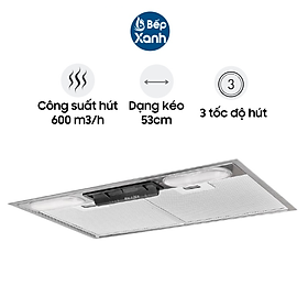 Máy Hút Mùi Âm Tủ Malloca K1153 - Công Suất Hút 600 m3 h - Ngang 53cm