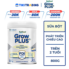 Sữa bột Nutifood GrowPLUS+ Cao Lớn Vượt Trội trên 2 tuổi Lon 800g
