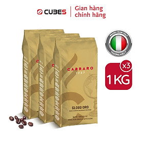 Combo 3 Cà phê hạt Carraro Globo Oro - Nhập khẩu chính hãng 100% từ thương hiệu Carraro, Ý - Bao bì mới