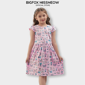 Váy cho bé gái Bigfox Miss Meow size đại mùa hè kiểu cộc tay chất cotton style Hàn cỡ 3,6,9,10,11 tuổi 30kg 40kg 1947